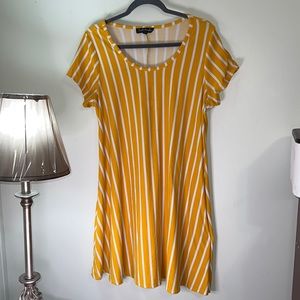 Women’s French Atmosphere Dress Yellow/White 1X